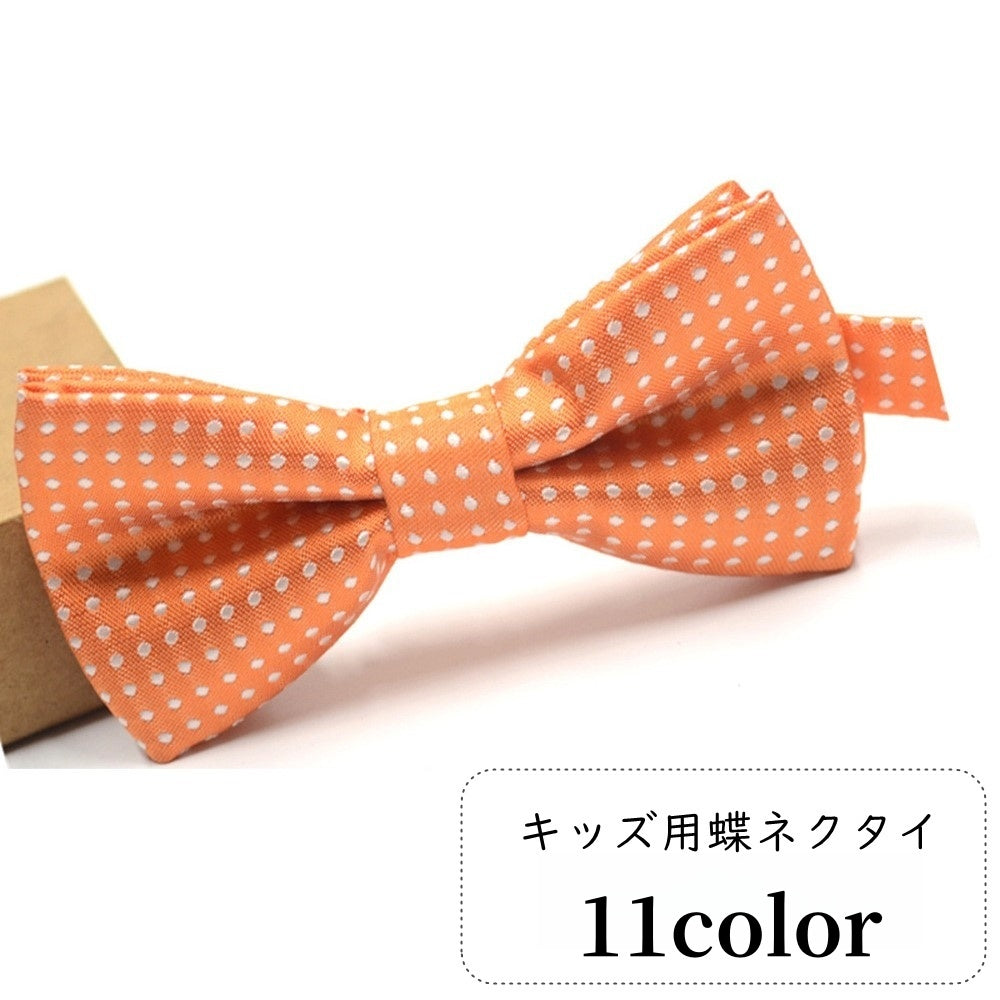 蝶ネクタイ リボンタイ キッズ 子ども用 子供用 女の子 男の子 ファッション雑貨 小物 総柄 ドット 水玉 ピンク ブラック グレー ネイビー カジュアル ポップ シンプル かわいい キュート フォーマル