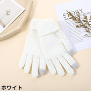 ニット手袋 グローブ レディース メンズ 男女兼用 タッチパネル スマホ対応 厚手 防寒 防風 暖かい 保温 秋冬 通勤 通学