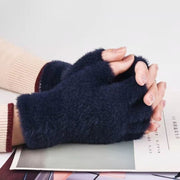 手袋 ショートグローブ レディース 指切り 指なし 厚手エコファー ふわふわモコモコ スマホ対応 防寒 防風 暖かい 保温 秋冬