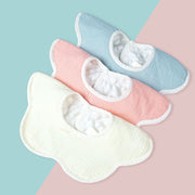 スタイ 単品 ベビー用 ビブ よだれかけ ガーゼ お花スタイ 波型 赤ちゃん 女の子 男の子 スナップボタン 無地 出産祝い プレゼント 360度 ホワイト ブルー ピンク ベージュ イエロー