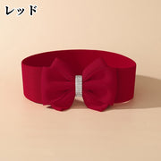 サッシュベルト ゴムベルト リボンベルト レディース 女性 ファッション雑貨 太ベルト ウエストマーク 幅広 ゴム製 伸縮 ボタン式 ラインストーン フェミニン ガーリー カジュアル ポップ 可愛い かわいい 華やか キュート ワンピース ドレス おしゃれ