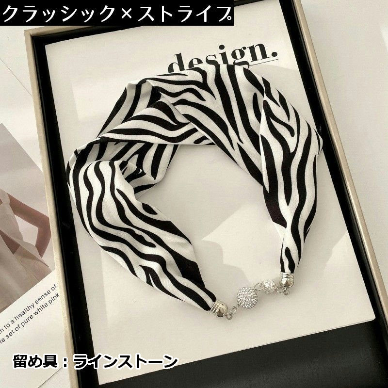 スカーフ マグネット式 レディース ワンタッチ 簡単 ネックレス風 商品画像4