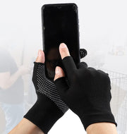 手袋 グローブ レディース 指先カット 指ぬき スマホ操作 滑り止め付き タッチパネル操作 シンプル カジュアル デイリー 作業用 アウトドア 防寒 女性用