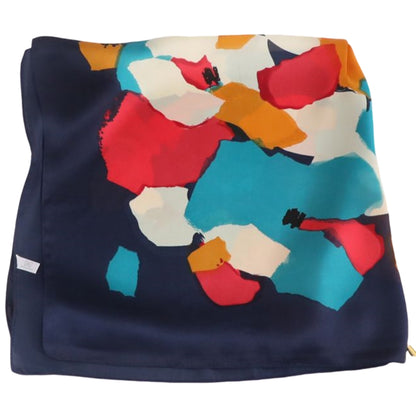 スカーフ 70×70cm レディース 女性 婦人用 ファッション小物 水墨×ブルー バリエーション画像