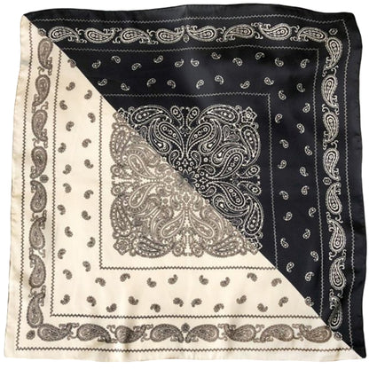 スカーフ 70×70cm レディース 女性 婦人用 ファッション小物 小ペイズリー×ブラック バリエーション画像