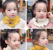 ネックウォーマー スヌード つけ襟 タートルネック 子供用 キッズ 女の子 男の子 ニット リブ フリル シカ アップリケ フリル マフラー かわいい  冬 防寒 あったか 冷え対策  温活 暖かい カジュアル ファッション小物