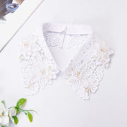 付け襟 つけ襟 レディース レース 花 フラワーモチーフ パール調 刺繍 付け衿 重ね着風 ガーリー エレガント きれいめ ファッション小物 レイヤード おしゃれ