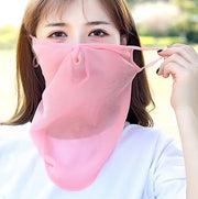 フェイスマスク フェイスカバー フェイスガード ネックガード レディース 耳掛け ボタン付き 首回りガード ファッション小物 飛沫対策 紫外線対策 日焼け対策 日除け アウトドア 散歩 砂埃対策 ドット柄 無地 農作業 ガーデニング