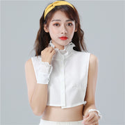 付け襟 つけ襟 レディース 女性 重ね着風 レイヤード風 着ぶくれしない シャツ風 シャツ 前ボタン シフォン フリル レース シンプル お洒落 おしゃれ 可愛い かわいい オフィスカジュアル 重ね着 シャツ付け襟 大人女子 婦人 ファッション小物