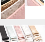 ベルト レディース ファッション ジーンズベルト 合皮 無地 光沢 穴あき シンプル 上品 おしゃれ カジュアル 105cm
