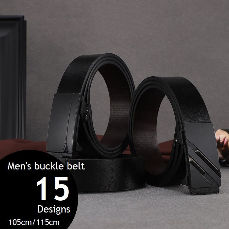 ベルト メンズ バックルベルト 105cm 115cm レザー 男性用 紳士用 ブラック 黒 スクエアバックル 無段階調節 スライドベルト