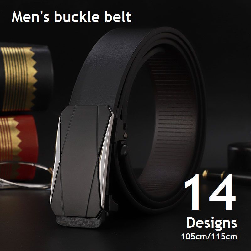 ベルト メンズ バックルベルト 105cm 115cm レザー 男性用 紳士用 ブラック 黒 スクエアバックル 無段階調節 スライドベルト