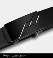 ベルト メンズ バックルベルト 105cm 115cm レザー 男性用 紳士用 ブラック 黒 スクエアバックル 無段階調節 スライドベルト