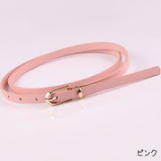 ベルト プレーンベルト レディース 女性 ファッション小物 バックル 細め 穴あき フェイクレザー 単色 無地 サイズ調節可 シンプル おしゃれ 華奢 きれいめ ヘビロテ かわいい キュート 定番 お出かけ オフィス カラバリ豊富 黒 ピンク 赤 黄 カーキ 白 灰 茶