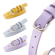 ベルト PUレザー レディース バックル 穴あき 細め ウエストマーク ハイウエスト 無地 シンプル 上品 きれいめ カジュアル