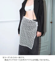 ラップスカート レイヤード 巻きスカート シアーレース 刺繍 重ね履き カバースカート 透け感 レディース ボトムス 春夏 ブラック ホワイト
