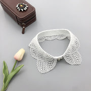 つけ襟 付け襟 付け衿 レディース 透かし編み レース ペタルカラー フェイクカラー フェイクパール レイヤード 重ね着 可愛い
