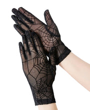 手袋 レースグローブ レディース 婦人用 メッシュ クモの巣 スパイダー 日よけ 紫外線対策 ハロウィン 衣装 ダンス パーティー コスプレ 運転 シースルー おしゃれ かっこいい かわいい ファッション小物