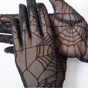 手袋 レースグローブ レディース 婦人用 メッシュ クモの巣 スパイダー 日よけ 紫外線対策 ハロウィン 衣装 ダンス パーティー コスプレ 運転 シースルー おしゃれ かっこいい かわいい ファッション小物