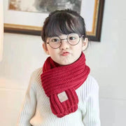 マフラー キッズ 子ども用 子供用 女の子 男の子 ファッション雑貨 防寒具 ニット 手編み風 タグ 英語 アルファベット 無地 ブラック ピンク グレー シンプル カジュアル 暖かい 秋 冬