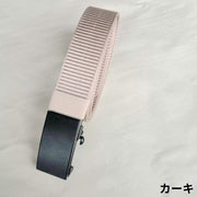 ベルト メンズ オートロック式バックル ラチェット式 ナイロン キャンバス スクエア 穴なし 無段階調整 スライド式 カジュアル