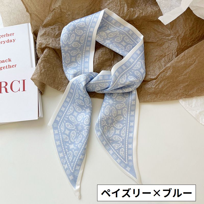 リボンスカーフ ナロースカーフ 細スカーフ ボウタイ風 バッグスカーフ レディース 商品画像3