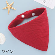 スタイ よだれかけ ビブ ガーゼ ベビー 赤ちゃん 三角スタイ スナップボタン 着脱簡単 よだれカバー お食事 無地 シンプル かわいい おしゃれ 男の子 女の子 幼児 乳児 子供 子ども