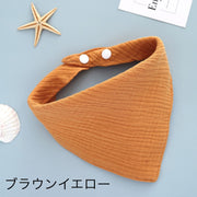 スタイ よだれかけ ビブ ガーゼ ベビー 赤ちゃん 三角スタイ スナップボタン 着脱簡単 よだれカバー お食事 無地 シンプル かわいい おしゃれ 男の子 女の子 幼児 乳児 子供 子ども