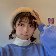 つけ襟 付け襟 レディース フェイクカラー レイヤード風 重ね着風 ハイネック タートルネック 無地 ボーダー柄 ニット 暖かい