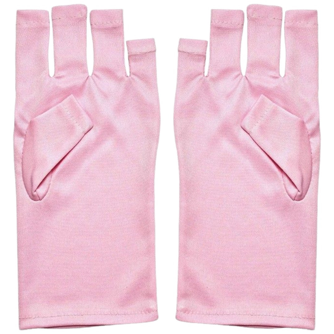 ネイル用UVカット手袋 UVカットグローブ ハンドケア用品 指先なし ネイルグローブ 紫外線対策 ピンク バリエーション画像