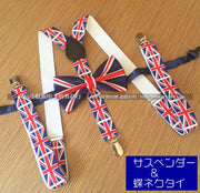 サスペンダー メンズ 蝶ネクタイ 2点セット Y型 男性 レディース 女性 イギリス 国旗 ズボン吊り 大人用 カジュアル おしゃれ お出かけ ファッション小物 ユニセックス おでかけ フォーマル