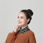 付け襟 つけ襟 付けタートル タートルネック レディース 重ね着風 レイヤード風 着ぶくれしない シンプル カジュアル ボーダー柄 お洒落 おしゃれ 可愛い かわいい 重ね着 大人女子 婦人 ファッション小物