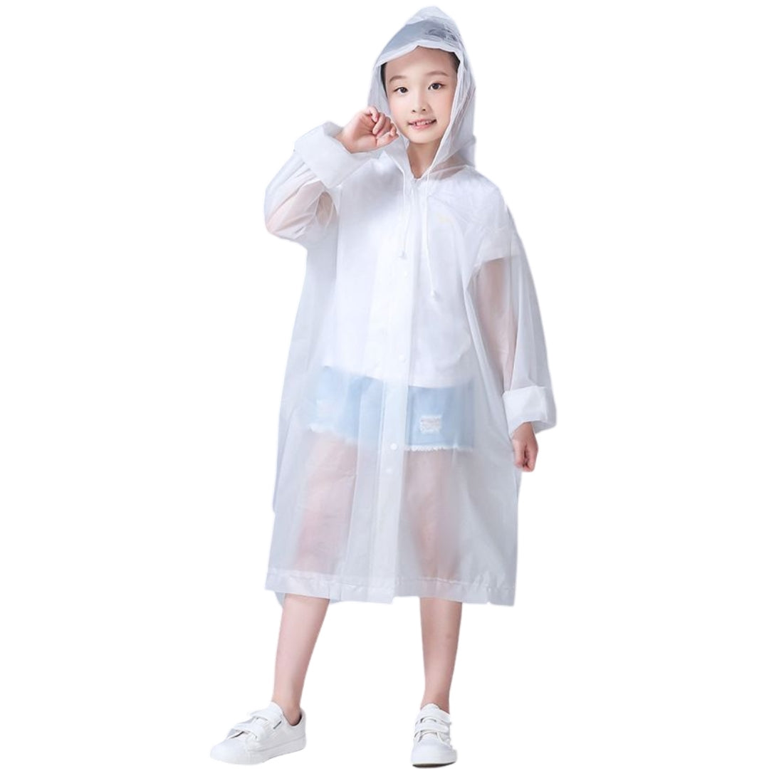 レインコート 雨ガッパ キッズ ジュニア 子供用 大人用 男女兼用 男の子 女の子 レディース メンズ  シンプル 長袖 長め ロング丈 スナップボタン フード付き 無地 単色 シンプル 登校 登下校 修学旅行 小学生