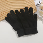 ニット手袋 てぶくろ グローブ レディース 女性 メンズ 男性 男女兼用 防寒具 リブ 五本指 無地 シンプル カジュアル おしゃれ 秋 冬 ユニセックス お揃い ペアルック