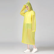 レインコート 雨具 カッパ レディース メンズ 女性 男性 男女兼用 レインウェア ファッション アウトドア 膝下丈 フード付き 前ボタン スナップボタン フード紐 長さ調節可能 防水 シアー 透け 半透明 無地 単色 シンプル 便利 雨 台風 備え 備蓄用品 かわいい お出かけ 散歩 運動 紫 白 黄 青 ローズ 黒 灰