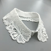 つけ襟 付け襟 単品 1個 レディース 女性 婦人 角襟 レース 刺繍風 フラワー 花 無地 フェイクカラー レイヤード風 重ね着風 シンプル 便利 おしゃれ ホワイト 白