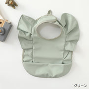 スタイ よだれかけ ベビー 赤ちゃん キッズ 女の子 男の子 乳児 エプロン つけ襟 ビブ フリル マジック テープ 無地 単色 汚れ防止 お食事エプロン ファッション小物 かわいい キュート ガーリー おしゃれ シンプル お出かけ お呼ばれ 誕生会 写真撮影 茶 緑 ピンク