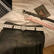 ベルト レディース 女性 ファッション雑貨 バックル ハート フェイクレザー PUレザー ブラック ホワイト ピンク ブラウン シンプル カジュアル 可愛い キュート ガーリー おしゃれ