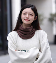 ネックウォーマー スヌード フェイスマスク フェイスカバー ネックカバー レディース 女性 防寒 耳掛け 無地 単色 シンプル