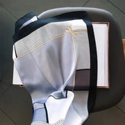 スカーフ レディース 女性用 70×70cm 正方形 四角形 総柄 ドット柄 リボン バッグ 首元 アレンジ おしゃれ エレガント 上品 きれいめ 大人