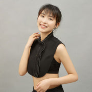 つけ襟 重ね着 レディース レース 立ち襟 レイヤード 前開き フェイク 黒 白 かわいい エレガント おしゃれ ファッション小物