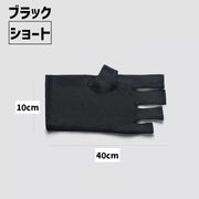 ネイル用UVカット手袋 両手用 左右セット 指先なし 指無し UVカットグローブ ネイルケア用品 ハンドケア用品 ネイルグローブ 紫外線対策 ジェルネイル UVライト対策 ネイルライト対策 手袋 グローブ ロング ショート 無地 ブラック ホワイト 黒 白