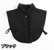 付け襟 つけ襟 レディース 女性 スタンドカラー プリーツ シャツ ボタン フェイクカラー レイヤード風 重ね着風 シンプル お洒落 可愛い 付け衿 ファッション小物