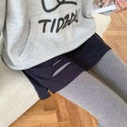 ミニスカート つけ裾 レディース ボトムス スカート ミニ丈 ダメージ風 スリット 重ね着風 無地 シンプル カジュアル 可愛い 着回し