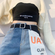 ニットベルト レディース 女性 メンズ 男性 ユニセックス 男女兼用 お揃い ペアルック ファッション雑貨 105cm ラウンド 丸バックル スクエア 四角バックル 太め 幅広 無地 シック クール かっこいい 可愛い キュート おしゃれ