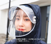 レインコート 手袋付き フェイスガード付き フード付き カッパ 雨合羽 雨具 男女兼用  無地 シンプル 反射材付き ゆったり リュック対応 ロング丈 大きいサイズ バイク 自転車 通勤 通学 アウトドア レインウェア レイングッズ ユニセックス レディース メンズ 女性 男性