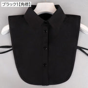付け襟 つけ襟 レディース 女性用 角襟 丸襟 シャツ型 無地 シフォン 薄手 フェイクカラー レイヤード風 重ね着風 おしゃれ