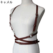 ボディハーネス ハーネスベルト サスペンダー レディース PUレザー 多重ベルト パンク ロック ゴスロリ ボンテージ コスプレ衣装