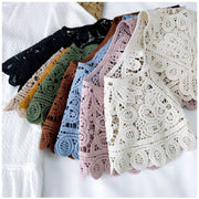 つけ襟 レディース 女性 レース フェイクカラー 薄手 透かし柄 花柄 重ね着風 首元カバー ビッグカラー かわいい おしゃれ