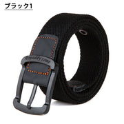 ベルト メンズ 男性用 紳士用 ピンバックル キャンバス 無地 ボーダー カジュアル 普段使い おでかけ 100cm 110cm 125cm